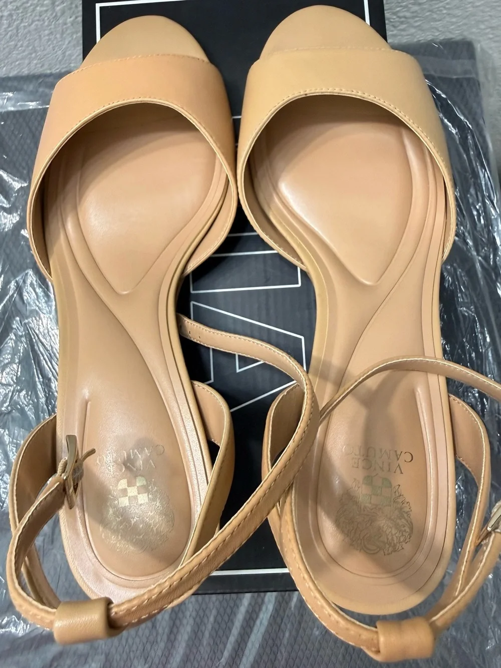 Vince Camuto Nude Tan Strappy Open-Toe Heels
